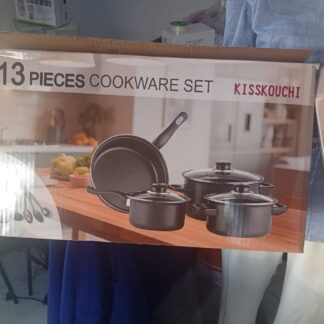 Batterie de cuisine 13 pièces KISSKOUCHI – Casseroles, poêle & ustensiles anti-adhésifs