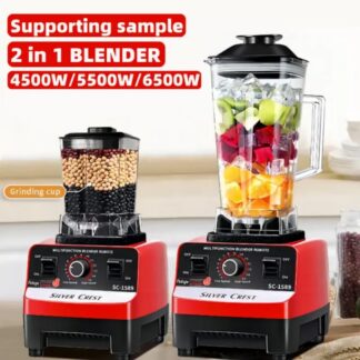 Blender professionnel 2-en-1 Silver Crest – Bol + moulin, haute puissance (smoothies, jus, épices)