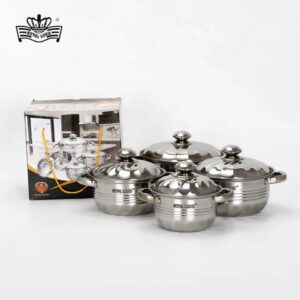 Batterie de cuisine inox ROYAL LOUIS – Set de marmites avec couvercles (cadeau)