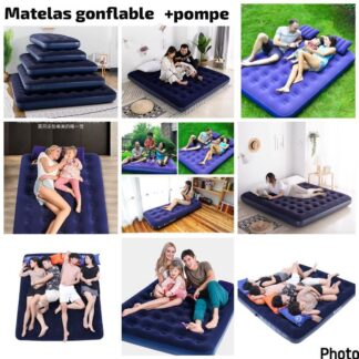 Matelas gonflable + pompe – Lit d'appoint confortable (camping, invités)