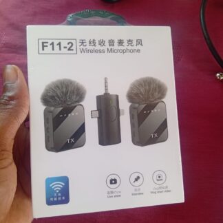 Microphone cravate sans fil F11-2 (2 micros + récepteur) – Smartphone, vlog & interview
